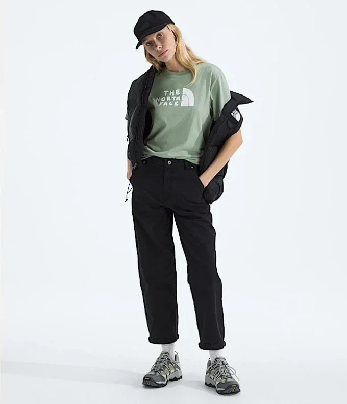 Evolution Sketch Logo Half Dome Kurzarm-T-Shirt für Damen – Grafik Evolution Sketch Logo Half Dome Kurzarm-T-Shirt für Damen – Grafik