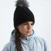 Gepolsterte Oh Mega Fur Pom Beanie für Kinder