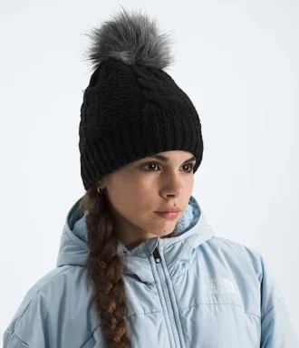 Gepolsterte Oh Mega Fur Pom Beanie für Kinder