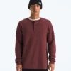 Herren-Langarm-Henley mit Waffelmuster