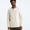 Herren-Langarm-Henley mit Waffelmuster