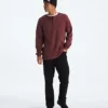 Herren-Langarm-Henley mit Waffelmuster