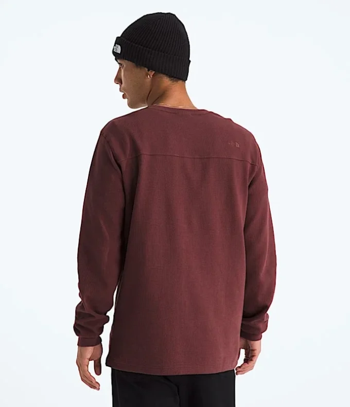 Herren-Langarm-Henley mit Waffelmuster