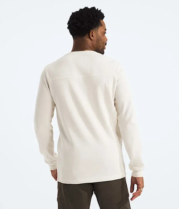 Herren-Langarm-Henley mit Waffelmuster